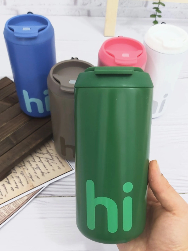 تراول ماگ رنگ سبز وارداتی آسان نوش طرح hi