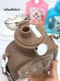 نی نوش و آسان نوش قمقمه کودک کتابی خرسی رنگ قهوه ای