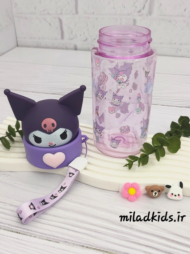 قمقمه سر سیلیکونی طرح کرومی درب پیچی با درب باز شده