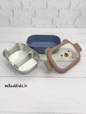 ظرف غذای کودک طرح تدی-ظرف داخلی استیل و درب جدا شده