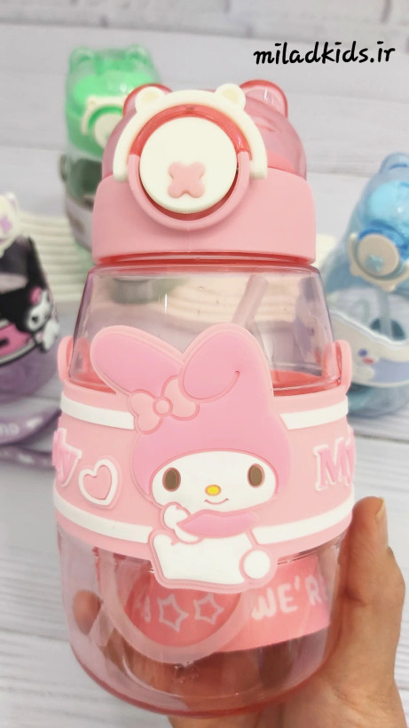 قمقمه دور سیلیکونی نی دار طرح مای ملودی نمای روبرو