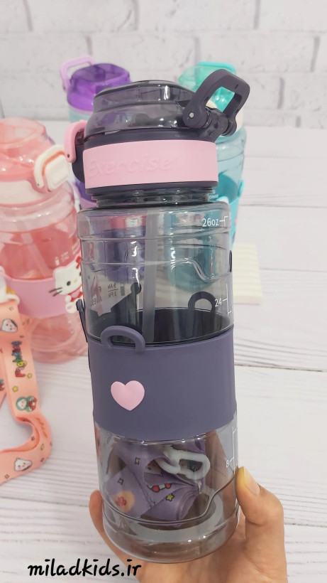 قمقمه کودک دور سیلیکونی طرح کرومی نمای پشت محصول