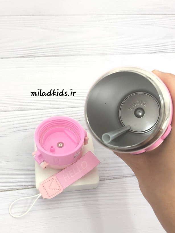 استیل 316 داخل فلاسک به همراه نی و بند مچی