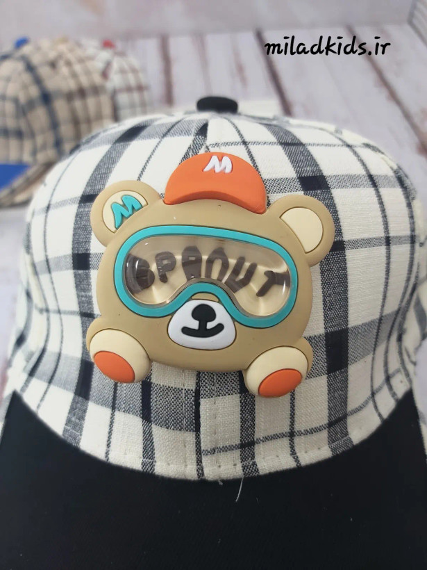 عروسک تدی برجسته متحرک کلاه بچگانه بیسبالی (کپ)