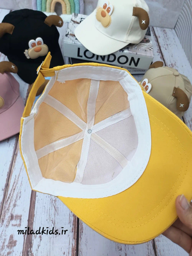 استر ضد عرق سطح داخلی کلاه کتان بچگانه بیسبالی شش ترک طرح سگ گوش دار