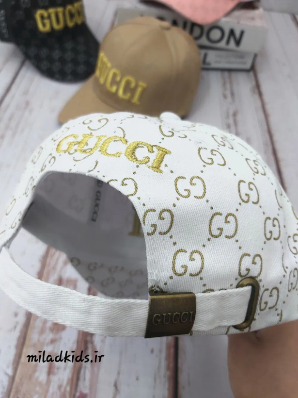 سگگ و بند پشتی کلاه کتان بیسبالی دخترانه طرح گوچی به صورت بسته