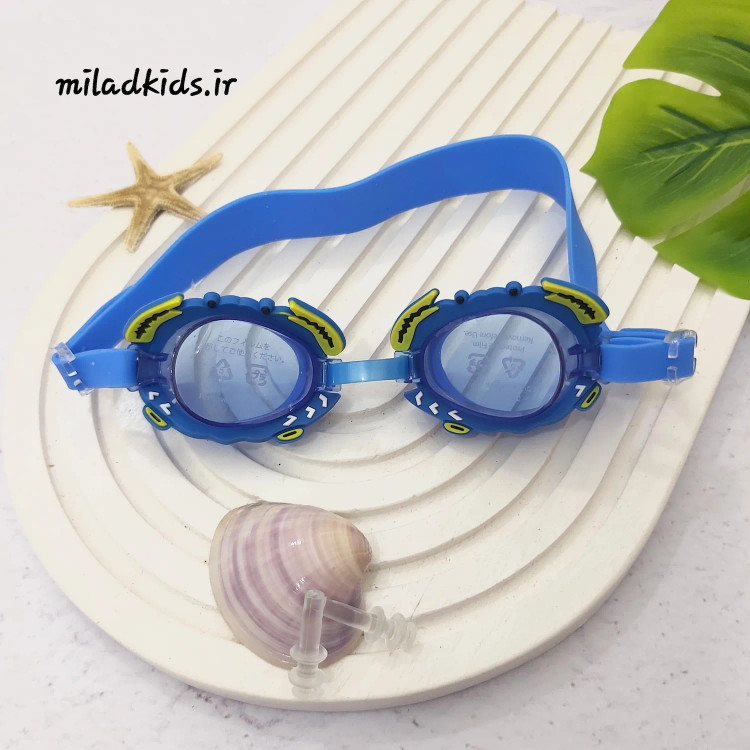عینک شنای بچه گانه یونگبو(YONGBO) مدل خرچنگی ضدمه رنگ آبی تیره