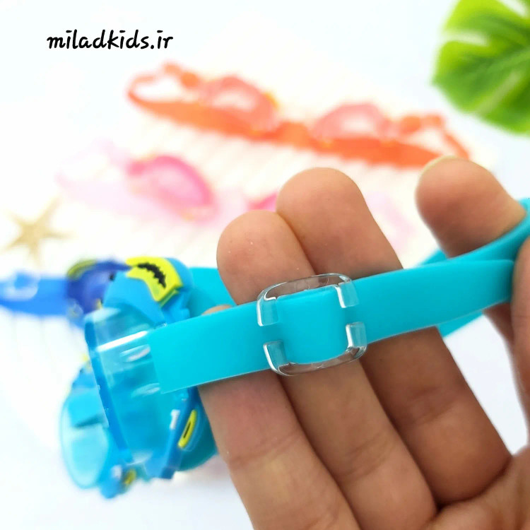 بند سیلیکونی و گیره تنظیم سایز بند عینک شنا کودک طرح خرچنگی
