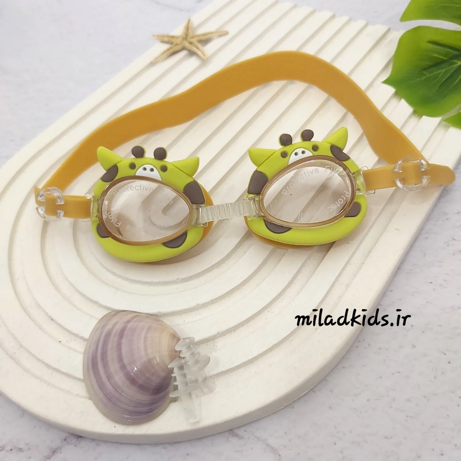 عینک شنای  بچه گانهSAINTEVE ضدمه با محافظ UV طرح فانتزی گاو