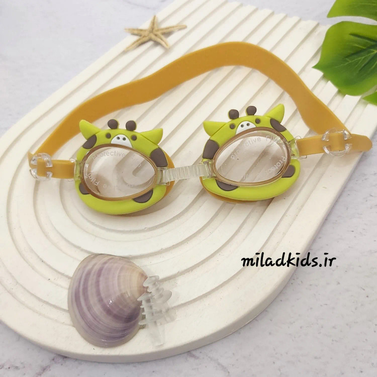 عینک شنای بچه گانهSAINTEVE ضدمه با محافظ UV طرح فانتزی گاو