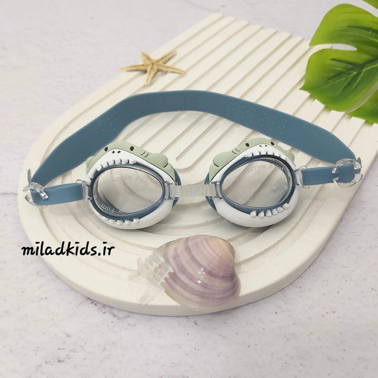 عینک شنای بچگانه SAINTEVE ضدمه با محافظ یو وی طرح فانتزی کوسه
