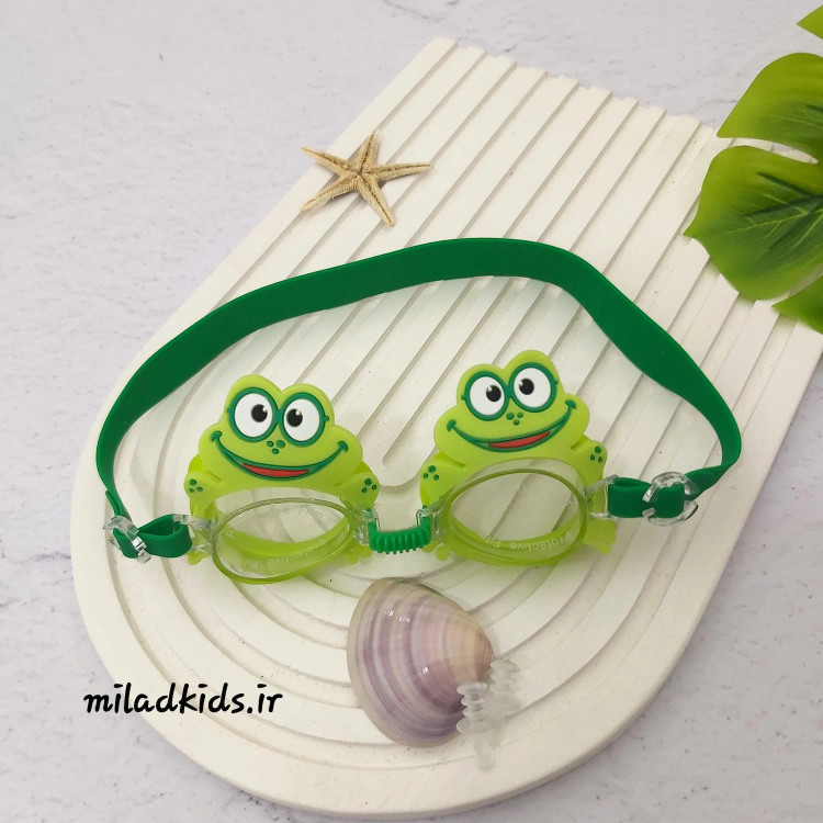 عینک شنای کودک SAINTEVE ضدبخار با محافظ UV طرح فانتزی قورباغه