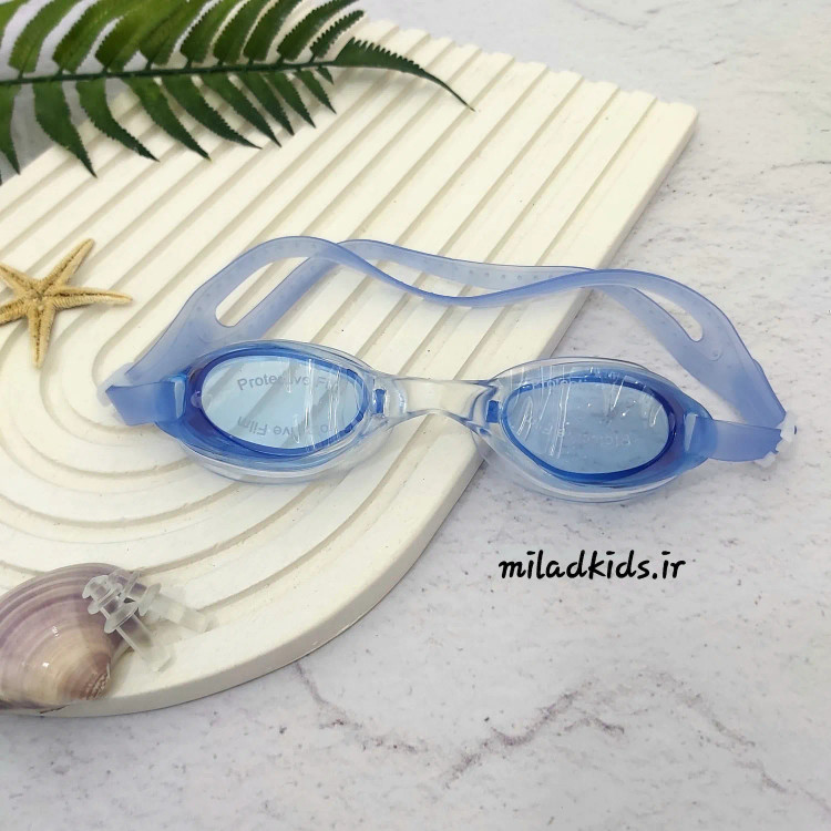 عینک شنا ضدبخار و ضد UV مدل AK-3600 رنگ آبی تیره