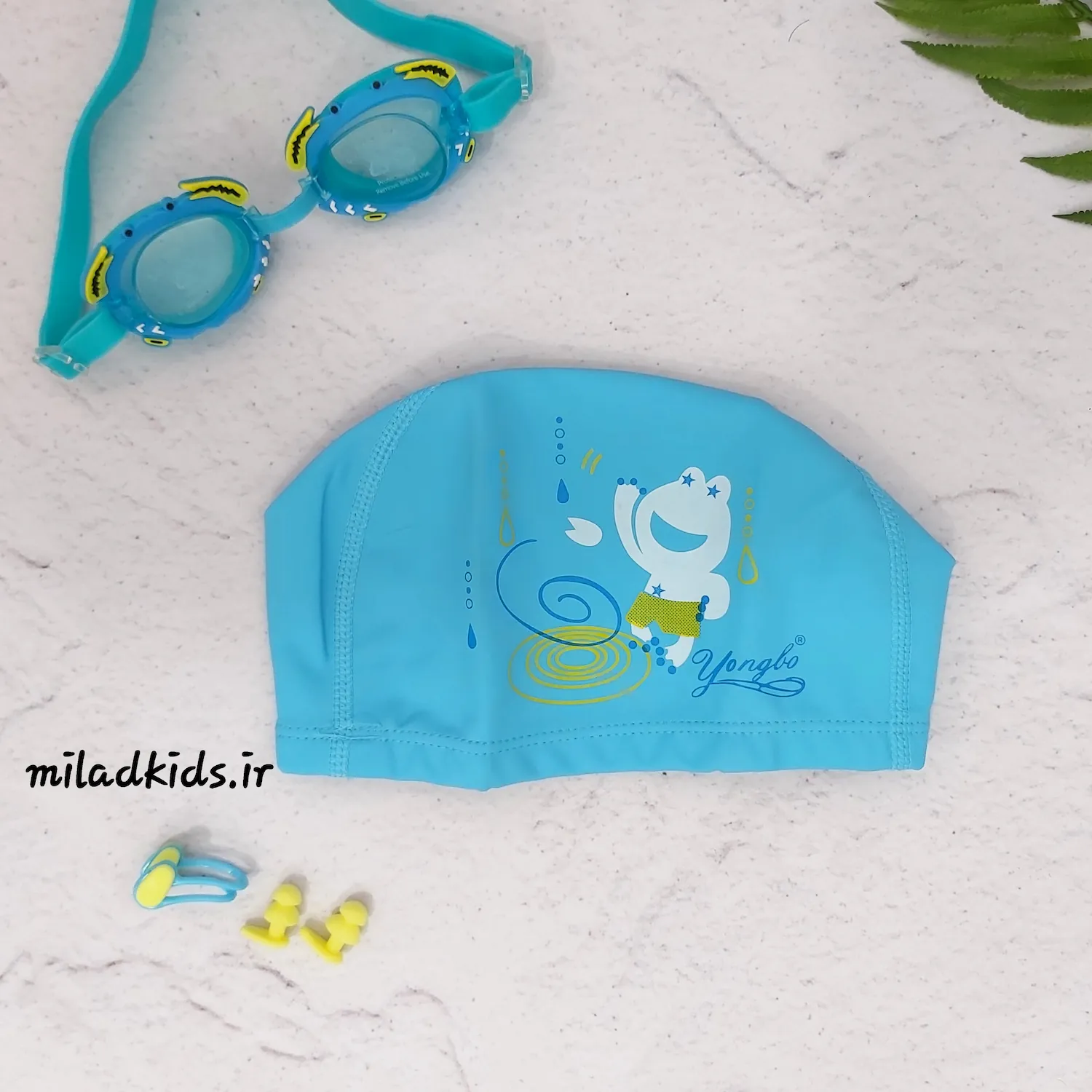 کلاه شنا کودک یونگبو (YONGBO) - PU طرح قورباغه