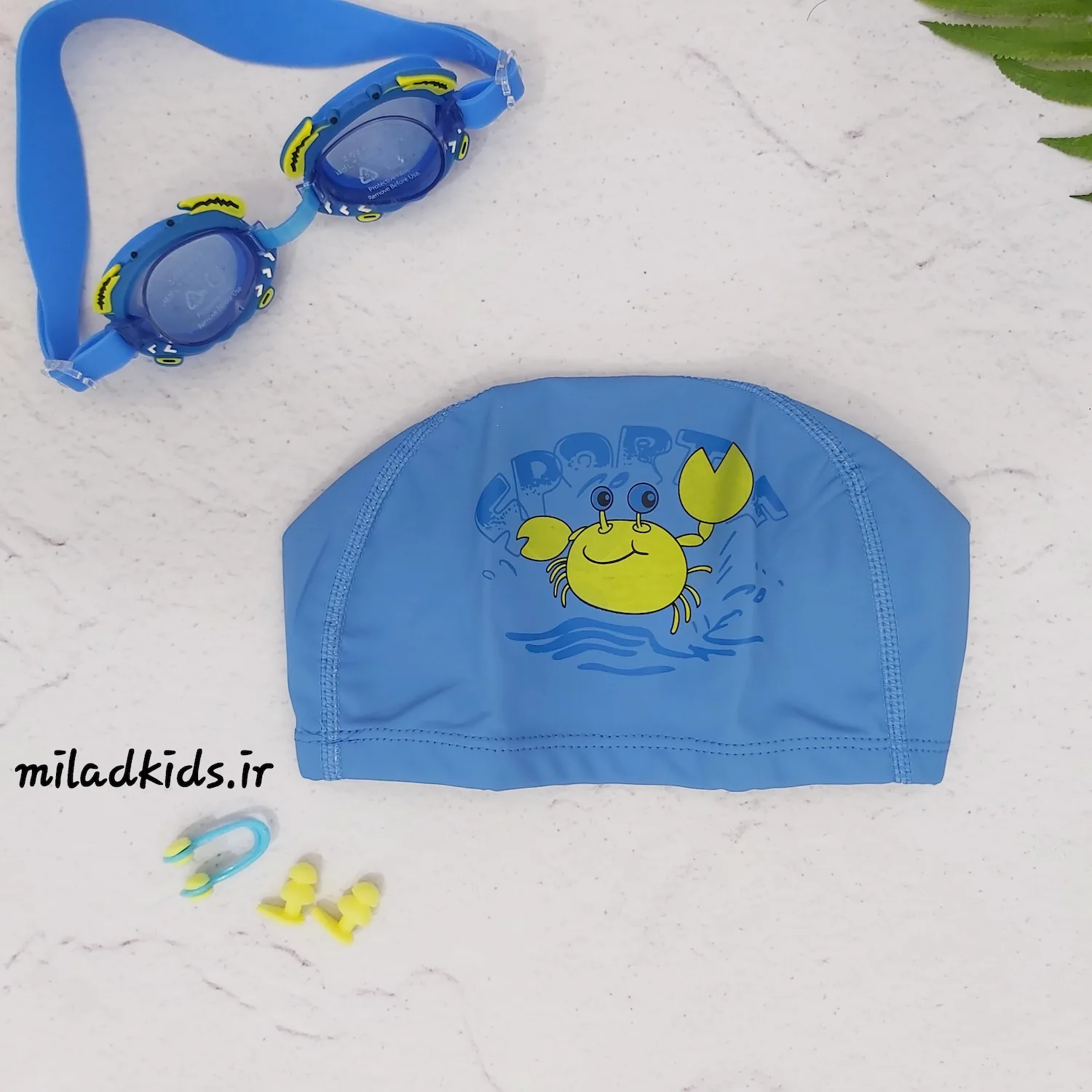 کلاه شنای کودک یونگبو (YONGBO) - PU طرح خرچنگ