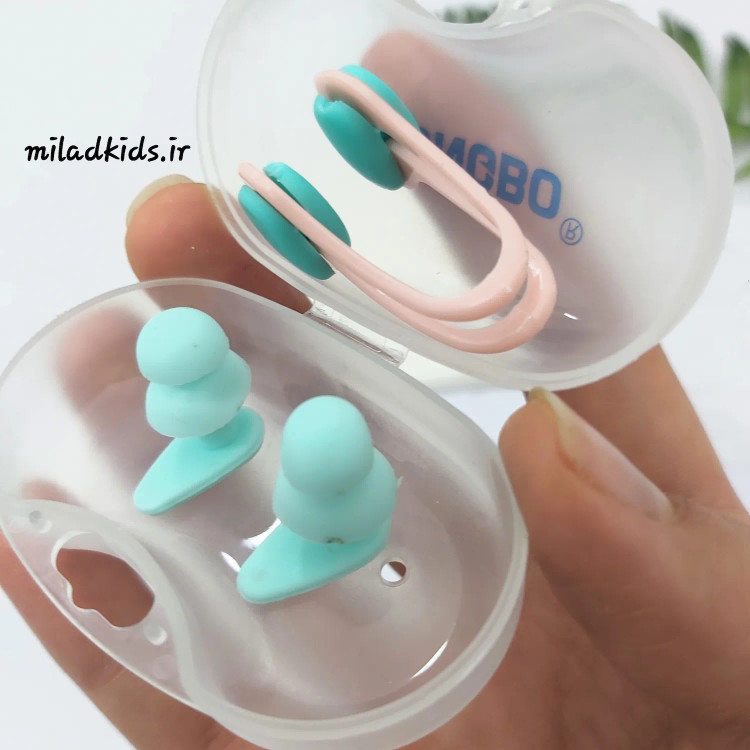 ست گوش گیر و دماغگیر یونگبو (YONGBO) سیلیکونی رنگ فیروزه ای