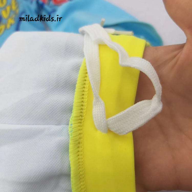 بند کمر مایو پسرانه کلاه دار طرح کوسه