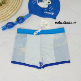 آستر پلی استری سطح داخلی قسمت جلویی مایو شنا بچه گانه پسرانه پا دار