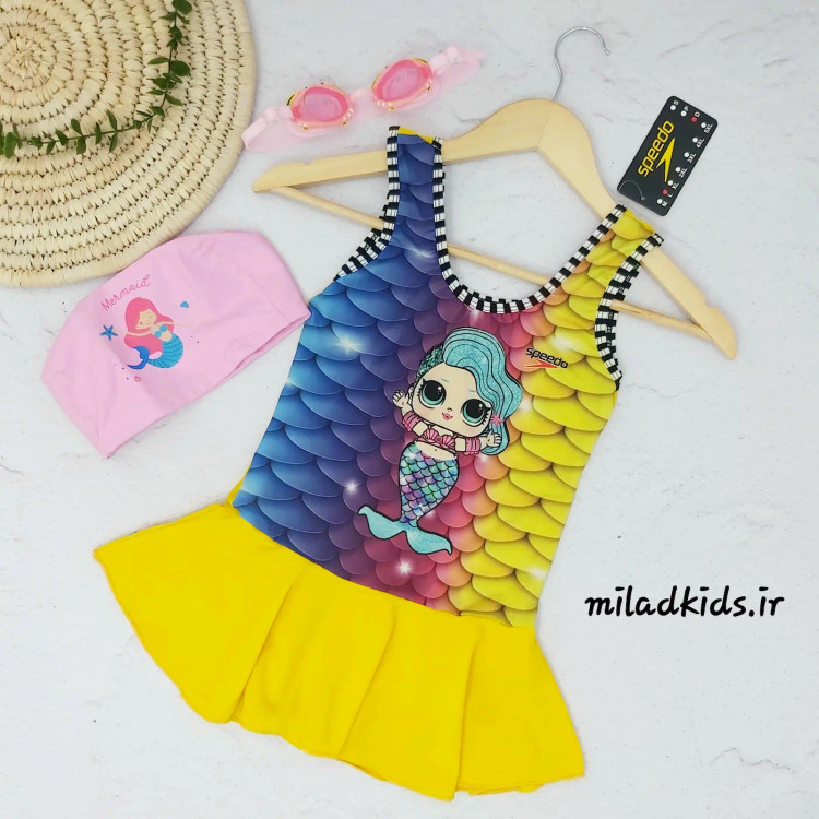 مایو دامنی وارداتی دخترانه طرح پری دریایی از LOL Suprise