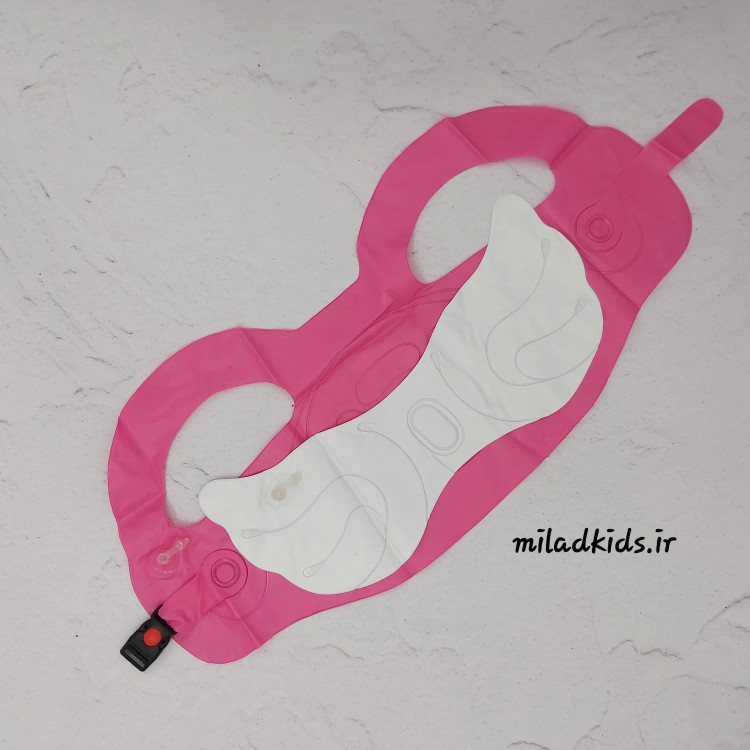 نمای پشت جلیقه شنا بادی کودک مدل بال فرشته رنگ صورتی به صورت خالی از هوا