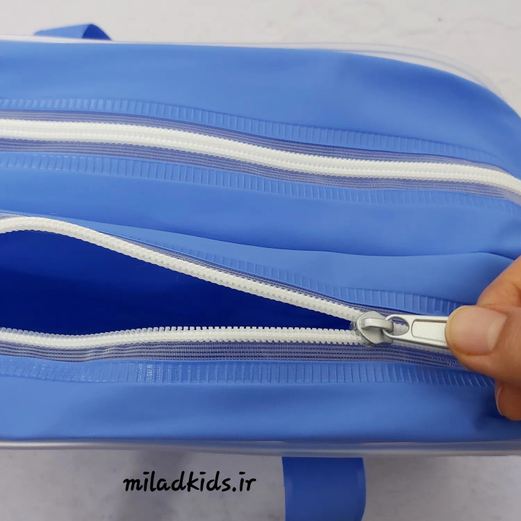 نمای زیپ کیف لوازم شنای یونگبو رنگ آبی