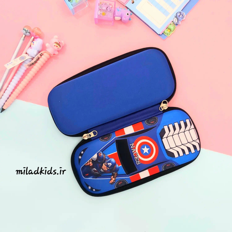 جامدادی نیمه تبلتی سه بعدی برجسته طرح ماشین مسابقه کاپیتان آمریکا