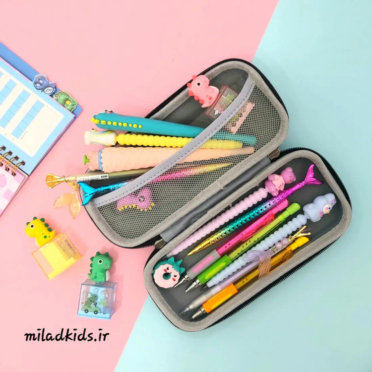 لوازم تحریر داخل نظم دهنده توری جامدادی نیمه تبلتی سه بعدی برجسته طرح ماشین مسابقه