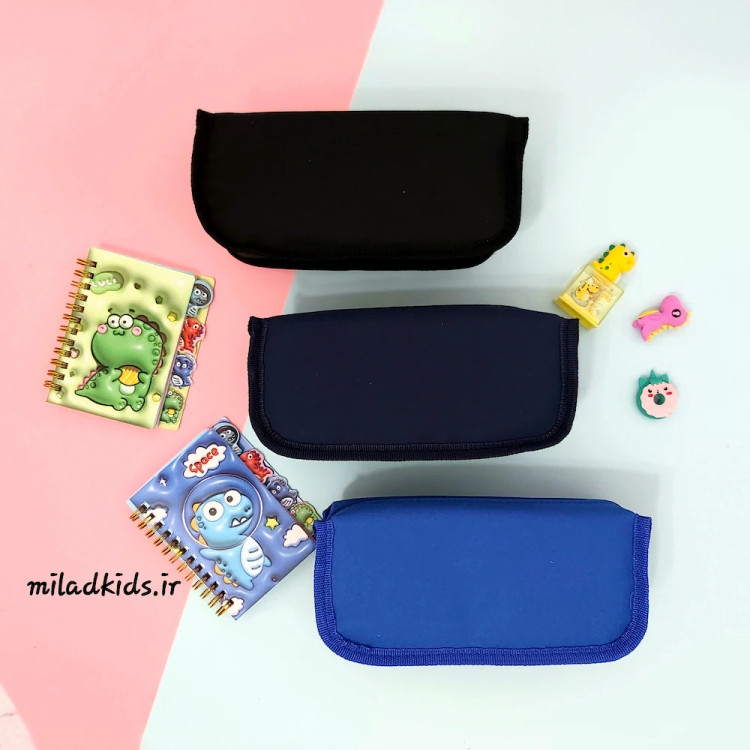 طرح پشت جامدادی بچگانه فانتری دو زیپ طرح عینک