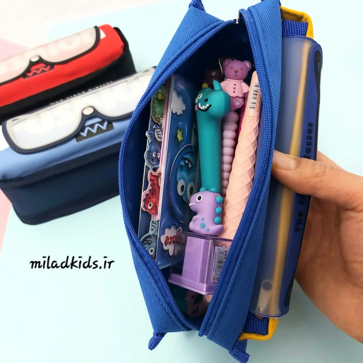 فضای داخل جامدادی دو زیپ طرح عینک