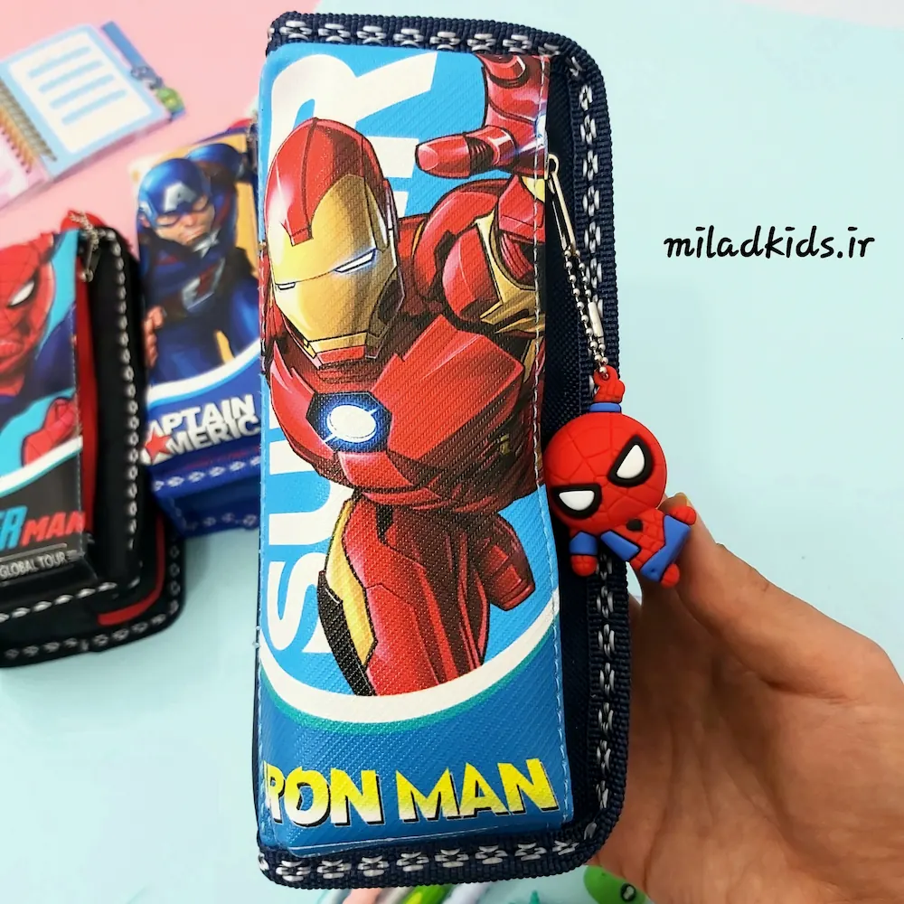 جامدادی بچه گانه دو زیپ آویز دار طرح ایرون من-IRON MAN