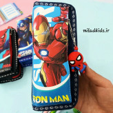 جامدادی بچه گانه دو زیپ آویز دار طرح ایرون من-IRON MAN