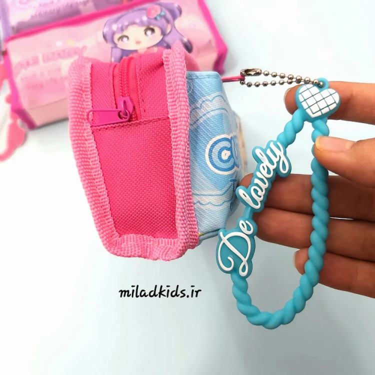 آویز سیلیکونی چامدادی پارچه ای بچه گانه دو زیپ