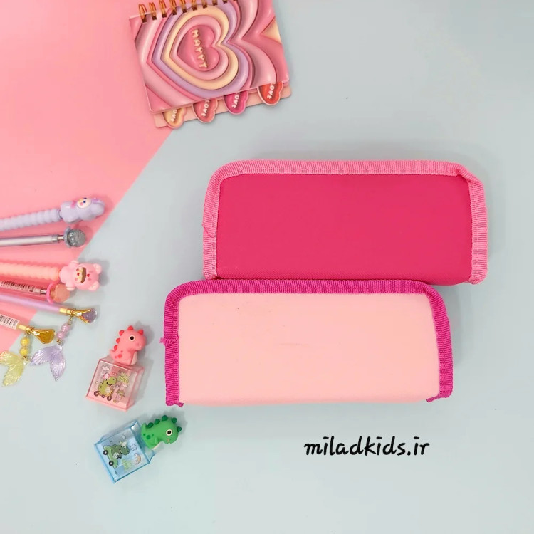 نمای پشت جامدادی بچه گانه پارچه ای دو زیپ