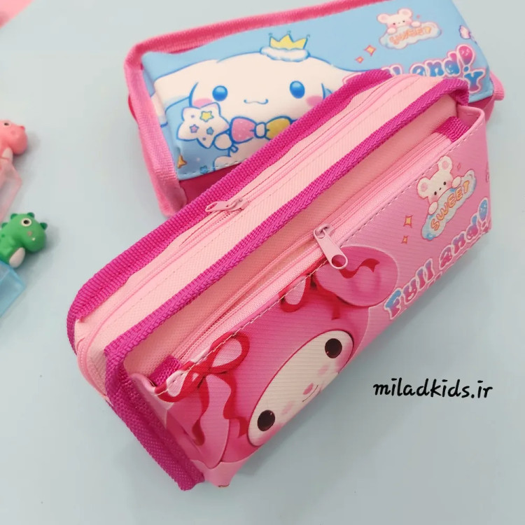 زیپ بزرگ و کوچک جامدادی پارچه ای بچگانه