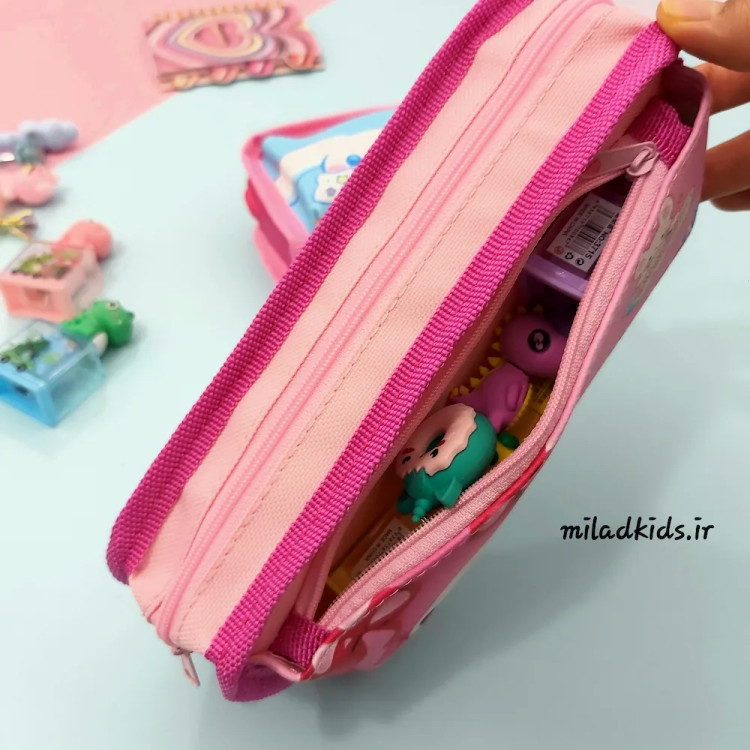 فضای داخلی جیب کوچک جامدادی پارچه ای دو زیپ سانریو