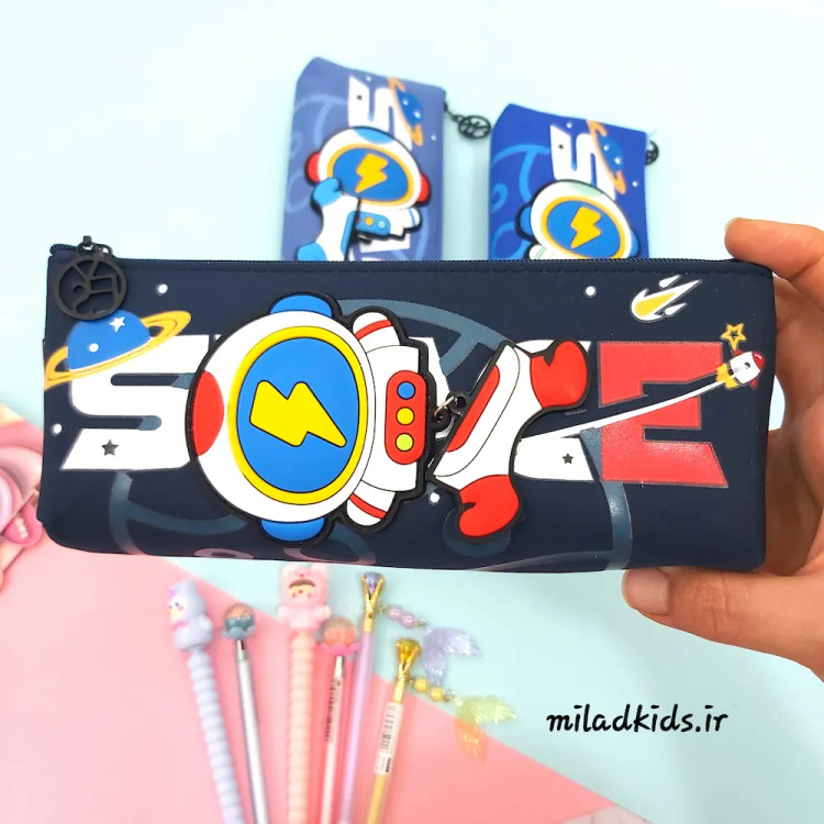 جامدادی تک زیپ پارچه ای فضانوردی رنگ سرمه ای