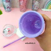 نمای داخل ماگ اسموتی 2جداره ژل دار چراغ دار طرح کیتی