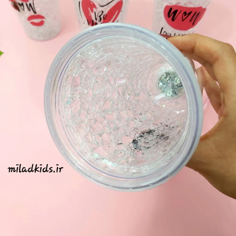 فضای داخلی ماگ اسموتی دو جداره سلیکا ژلی چراغ دار طرح قلب