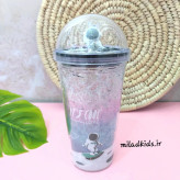 ماگ اسموتی دو جداره ژل دار طرح فضانورد رنگ سبز آبی