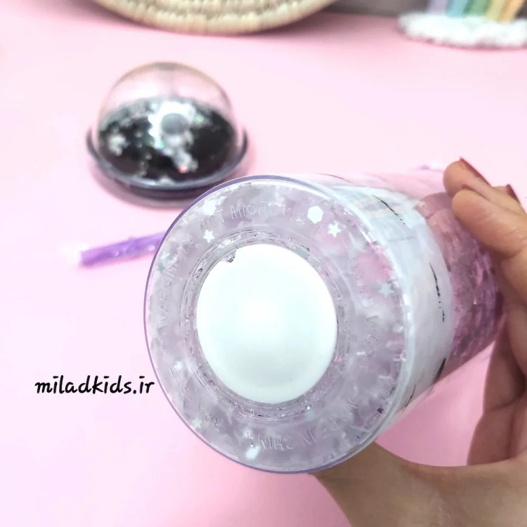 چراغ با نور دهی سه حالته لیوان اسموتی دو جداره ژل دار ته لیوان