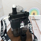 دو لبی نی نوش و آسان نوش قمقمه کرومی دو مخزنه طرح NICE رنگ مشکی