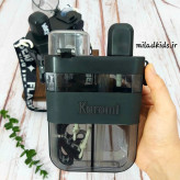 نمای پشت قمقمه کرومی دو مخزنه دور سیلیکونی طرح نایس رنگ مشکی