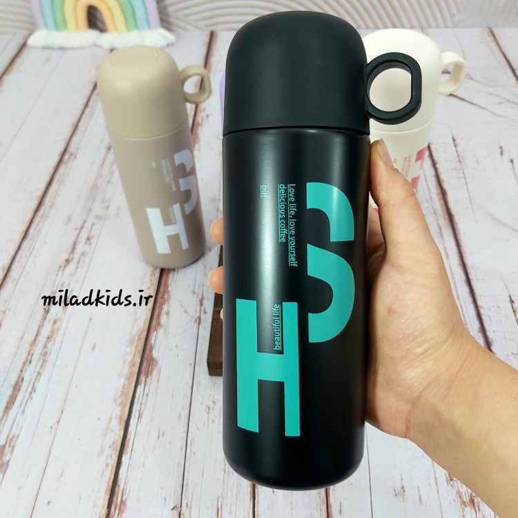 تراول ماگ دو جداره استیل لیوانی حجم 500 میلی لیتری رنگ مشکی