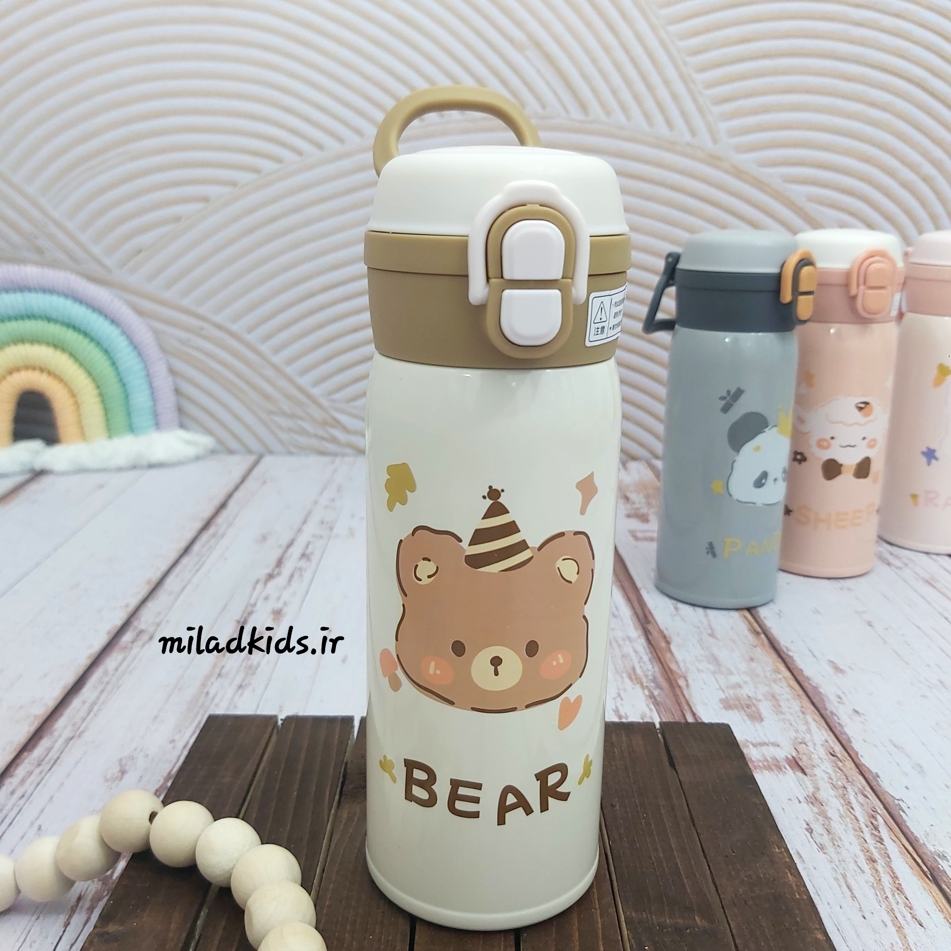 تراول ماگ استیل نی دار و آسان نوش طرح خرس BEAR