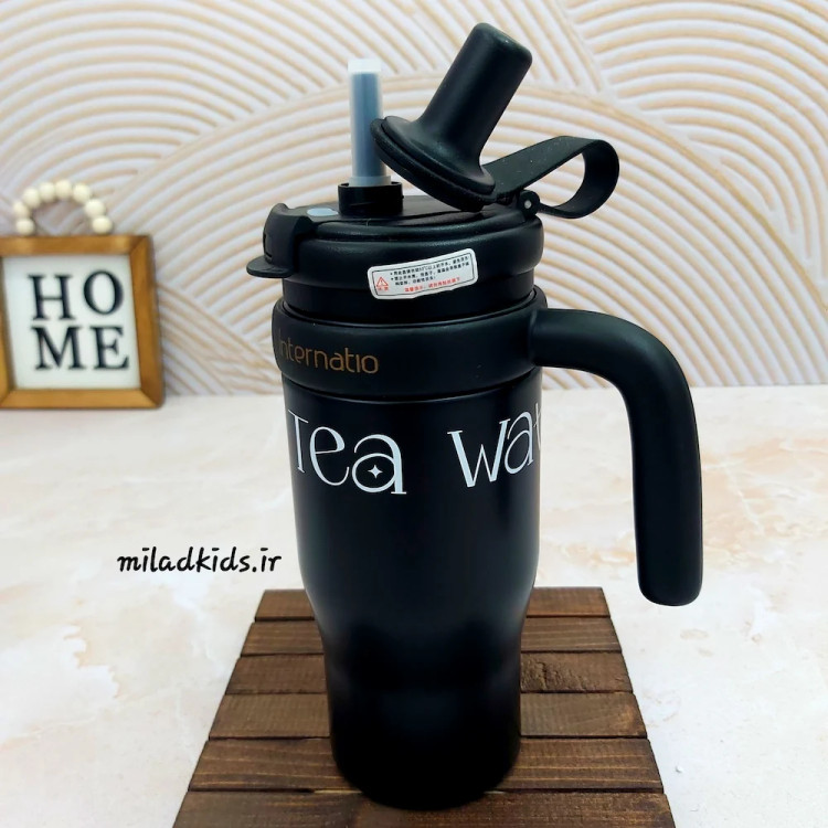 نی نوش تراول ماگ دسته دار طرح پینترستی tea water cafe