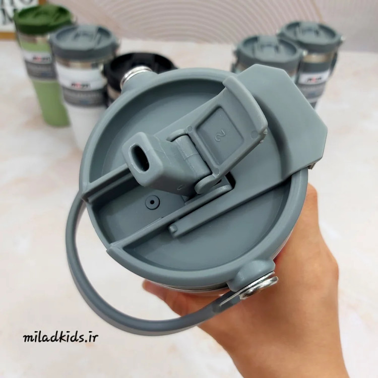 لبی نی نوش تراول ماگ دو حالته دو جداره طرح استنلی برند AMSZM حجم 600 میلی لیتر