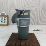 تراول ماگ طرح استنلی دسته دار دو حالته رنگ خاکستری