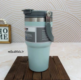 تراول ماگ سطلی استیل دو حالته برند AMSZM رنگ سبز دریایی