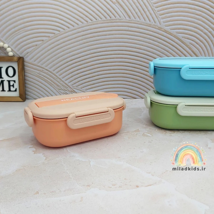 لانچ باکس کارمندی داخل استیل درب قفلی وارداتی رنگ گلبهی