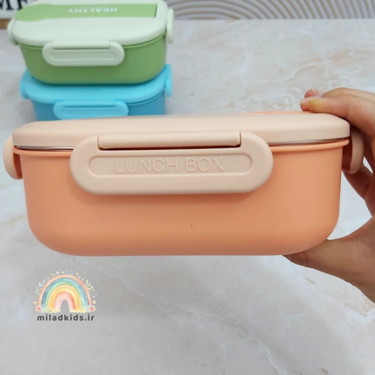 قفل بزرگ ظرف غذا استیل برای محل کار ورداتی رنگ گلبهی